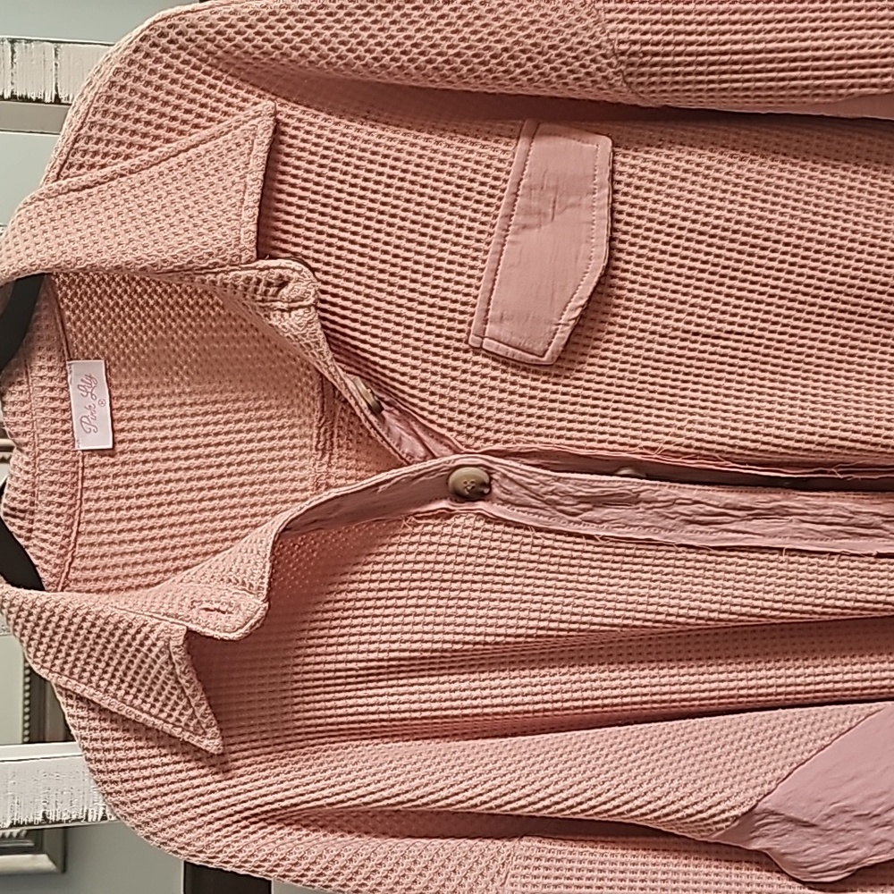 Waffle button down